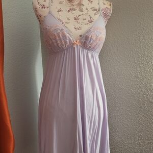 Victoria's Secret Lilac Chemise with Peach Lace Accents